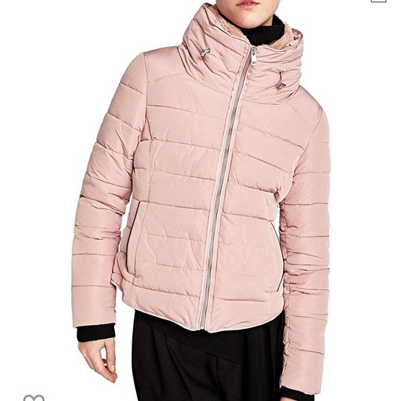 zara pink quilted jacket